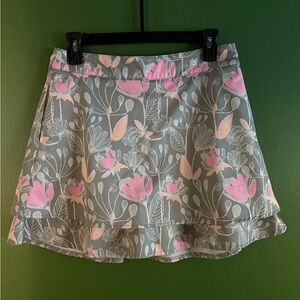 Lady Hagen Floral Skort in Gray and Pink